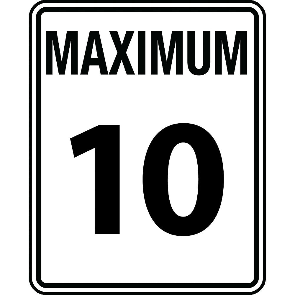 Image of Accuform Signs Maximum 10 Speed Limit Sign, 24" x 30", Aluminum, Bilingual