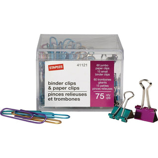 Staples Binder Clips - Small - 3/4 - Black - 40 Pack
