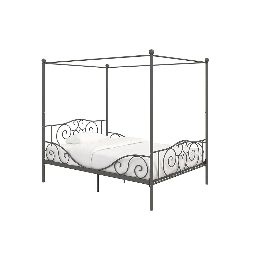 Image of DHP Canopy Metal Bed - Full Size Frame - Pewter