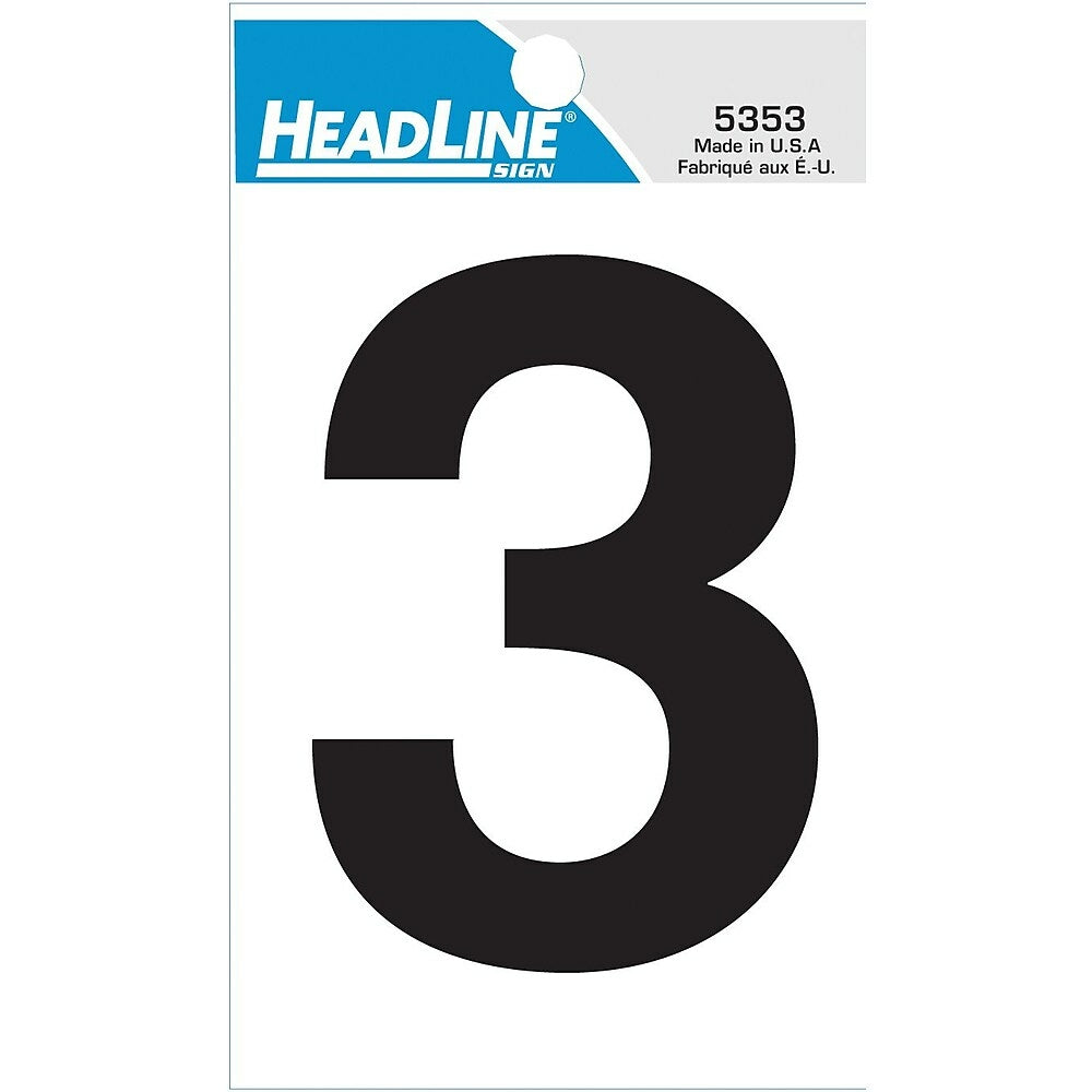 Image of HeadLine 3" Self - Stick Number - "3"