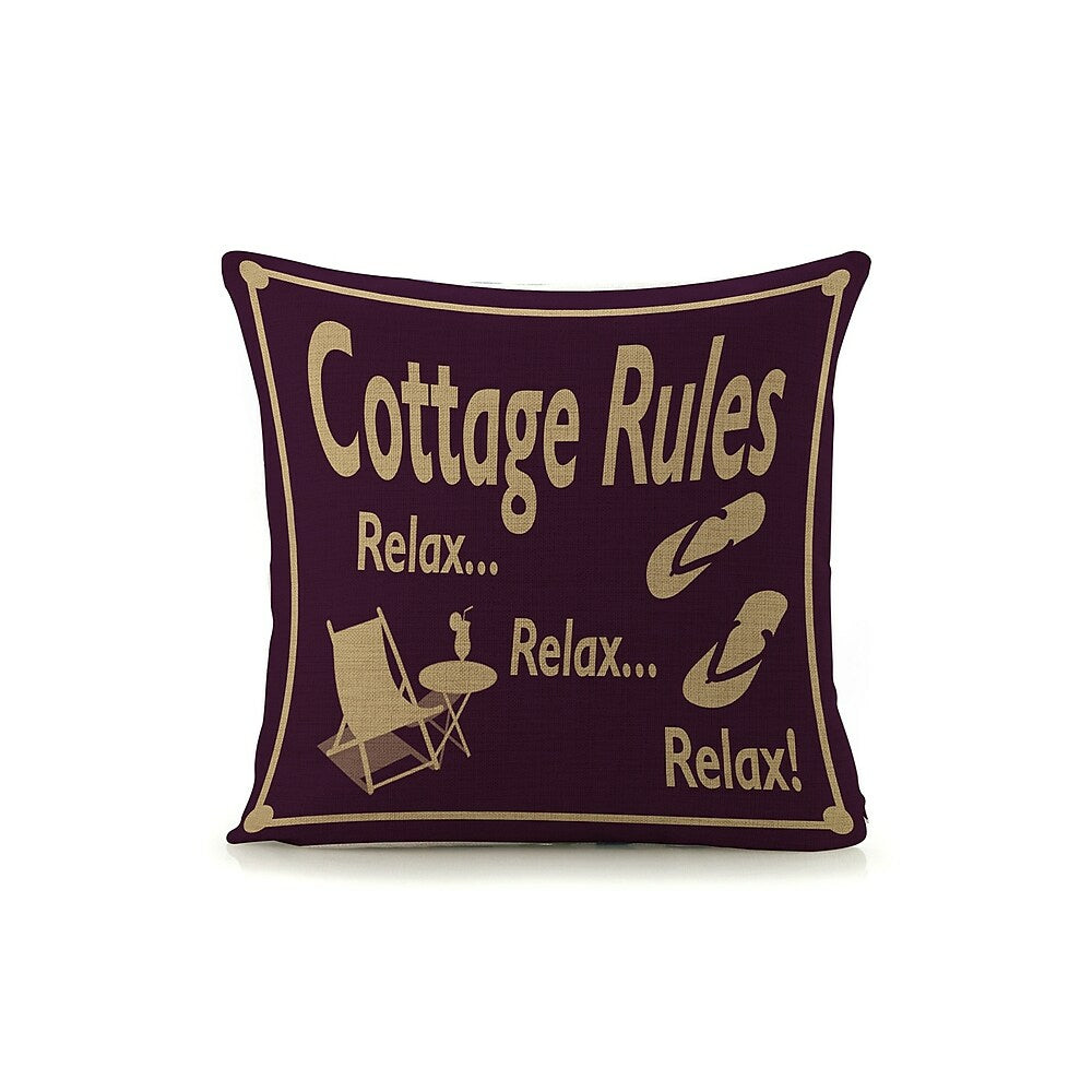 Image of Sign-A-Tology Cottage Rules Pillow - 18" x 18"