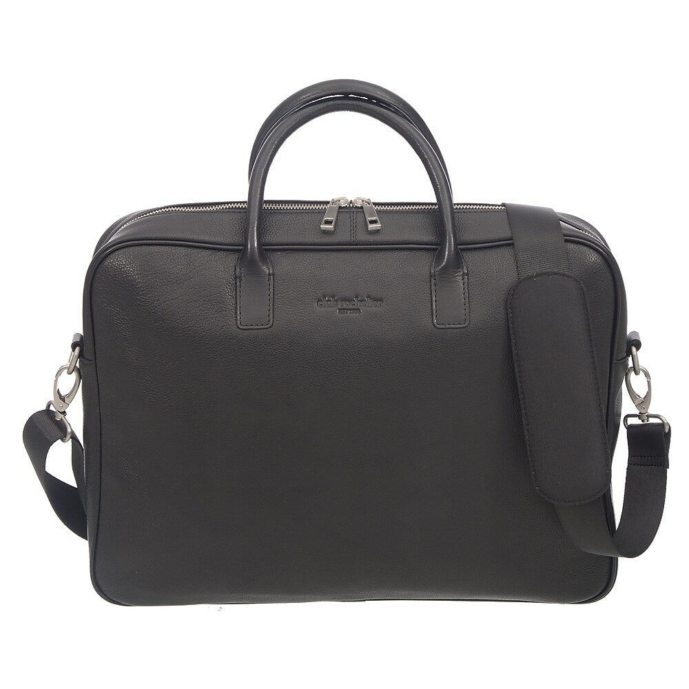Image of CLUB ROCHELIER Leather Top Handle Messenger Briefcase, Black