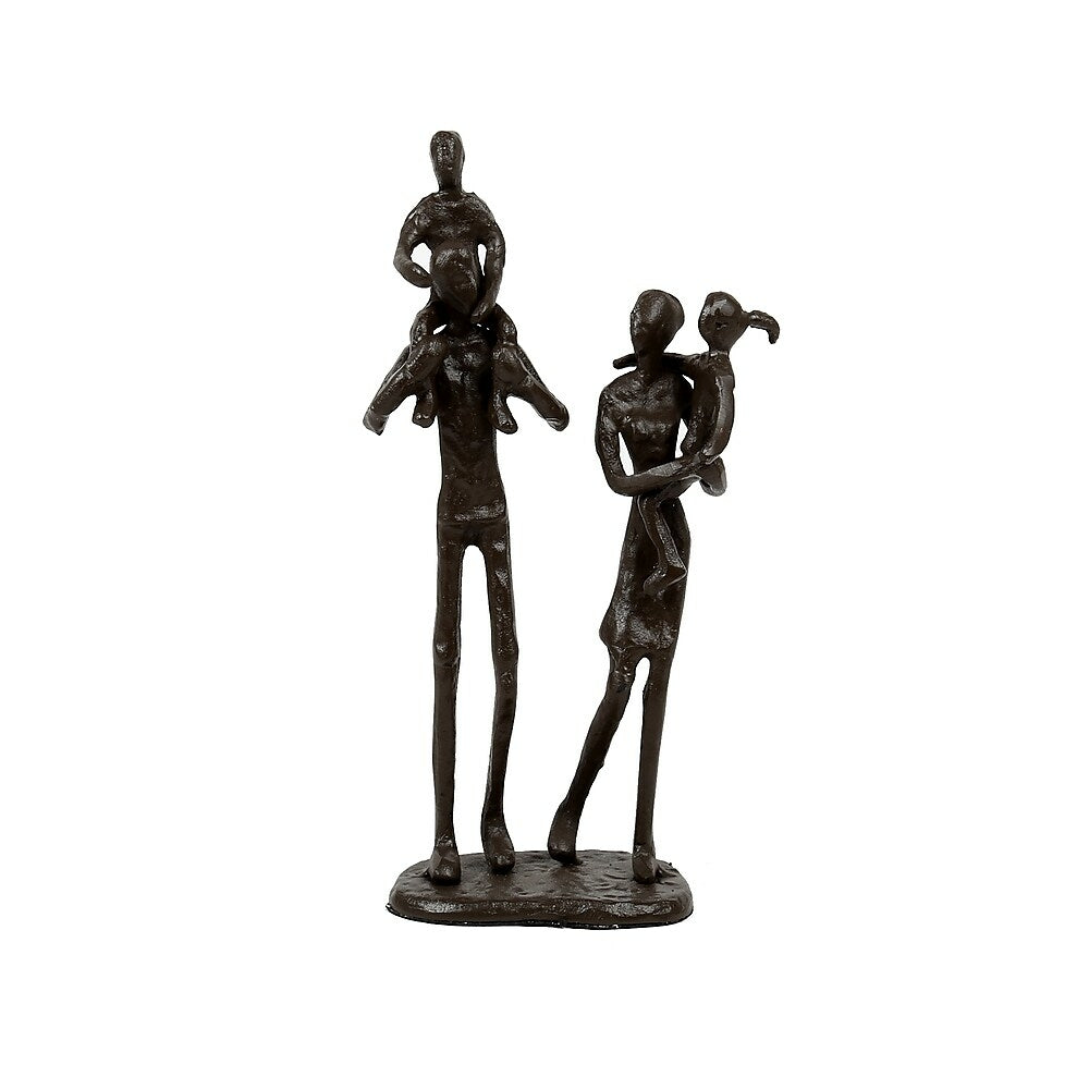 Image of Truu Design Bronze-Look Family Sculpture, 3.25 x 8.5 x 2.5 inches, Brown