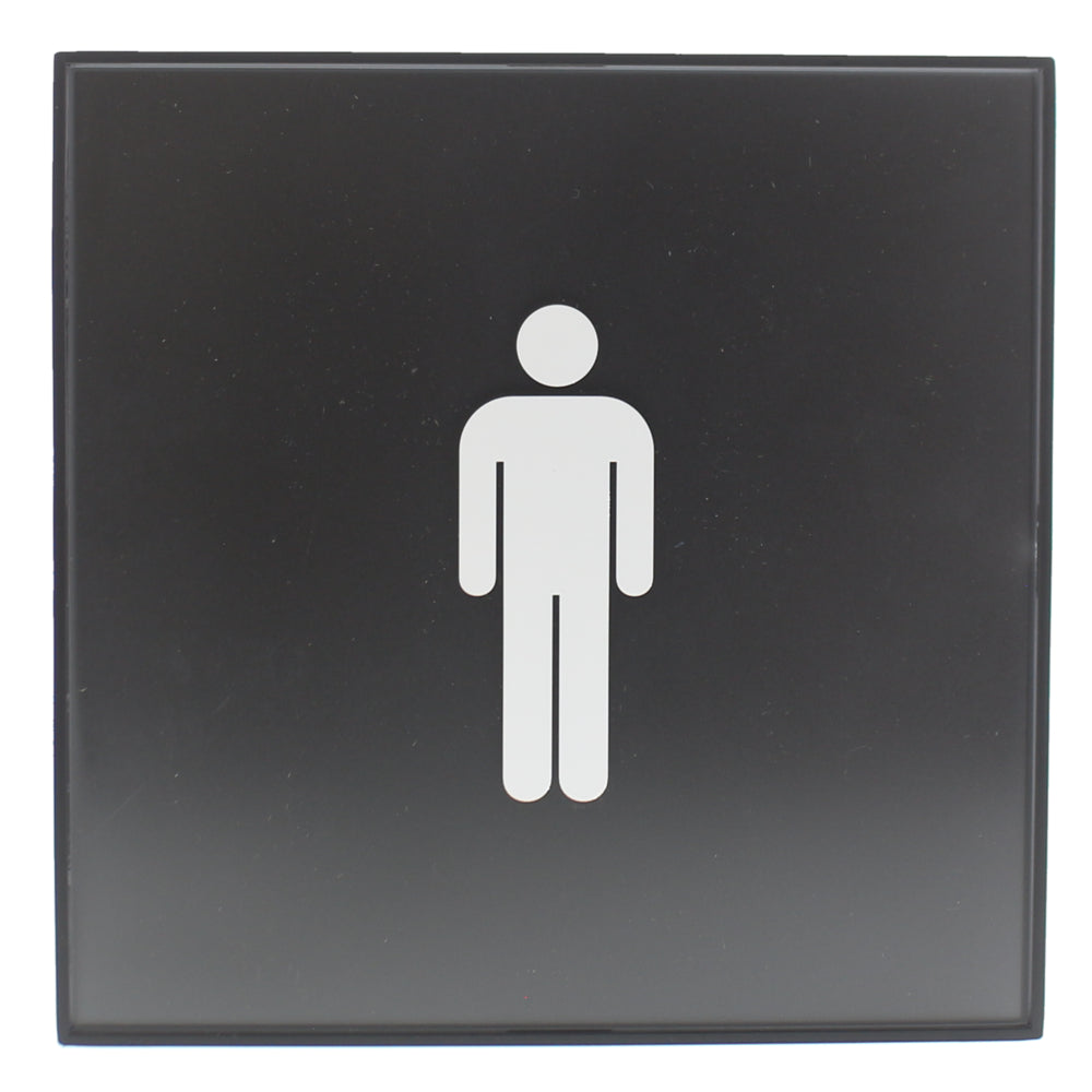 Image of Headline Sign Premier MEN Restroom Sign - 8" H x 8" L - Black