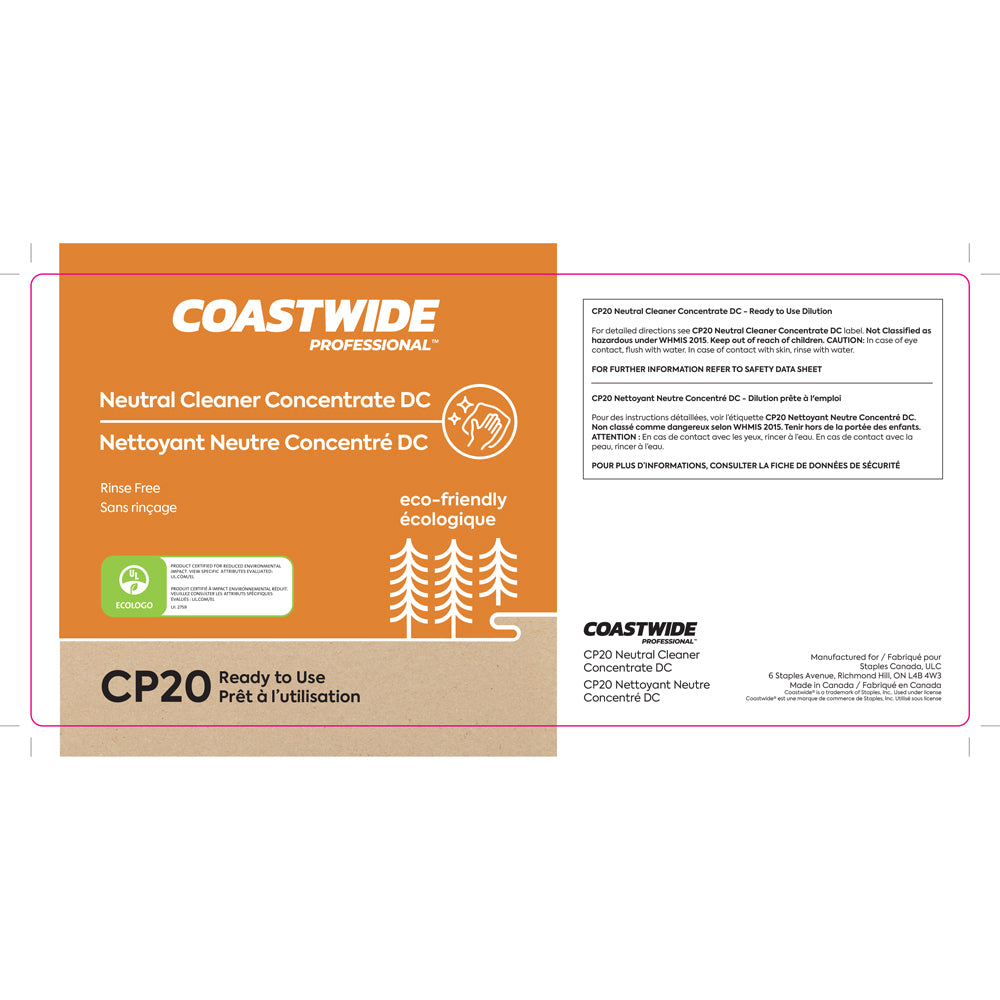 Image of Coastwide Professional CP20 Neutral Cleaner Concentrate DC Secondary Label