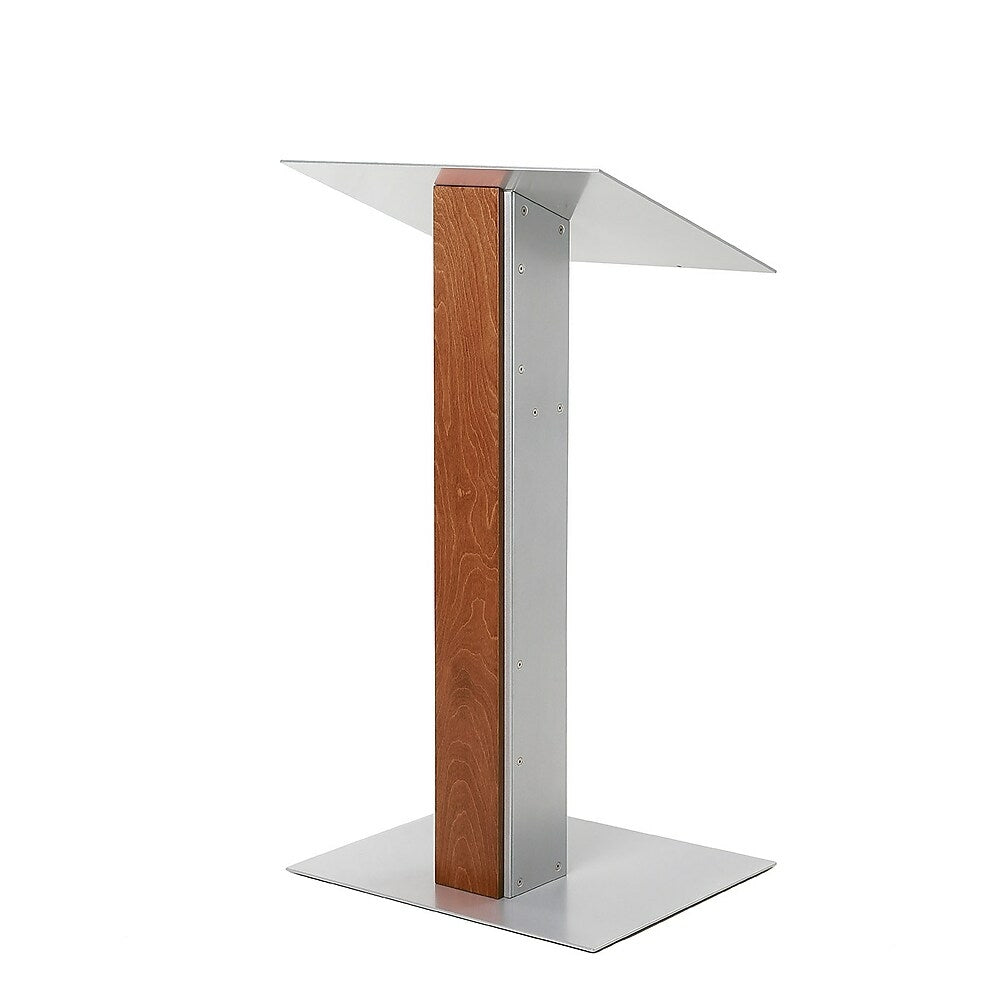 Image of Urbann Y5 Lectern No Wheels - Whisky Wood - Aluminum Grey, Brown