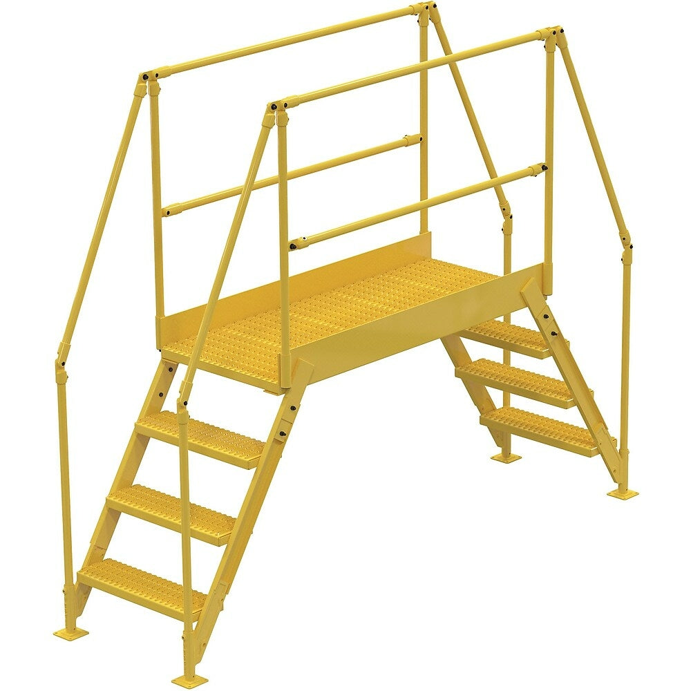 Image of Vestil Crossover Ladder, Platform Height: 40", Overall Span: 103" (COL-4-36-44), Yellow