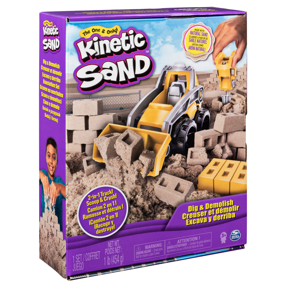Image of Kinetic Sand Dig and Demolish Playset with 1lb Kinetic Sand and Toy Truck