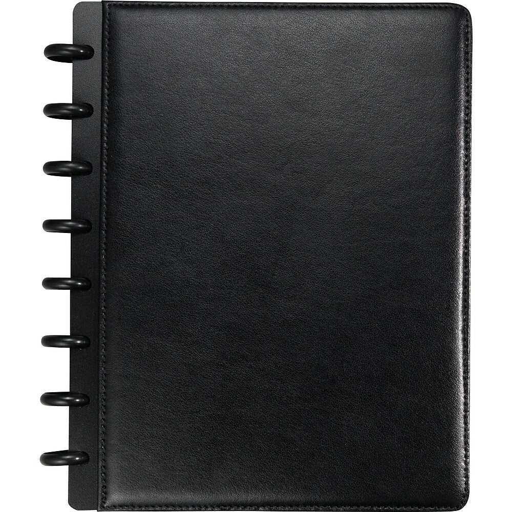 Image of M by Staples Arc Customizable Leather Notebook - 120 Pages - 8-1/2" x 5-1/2" - Black