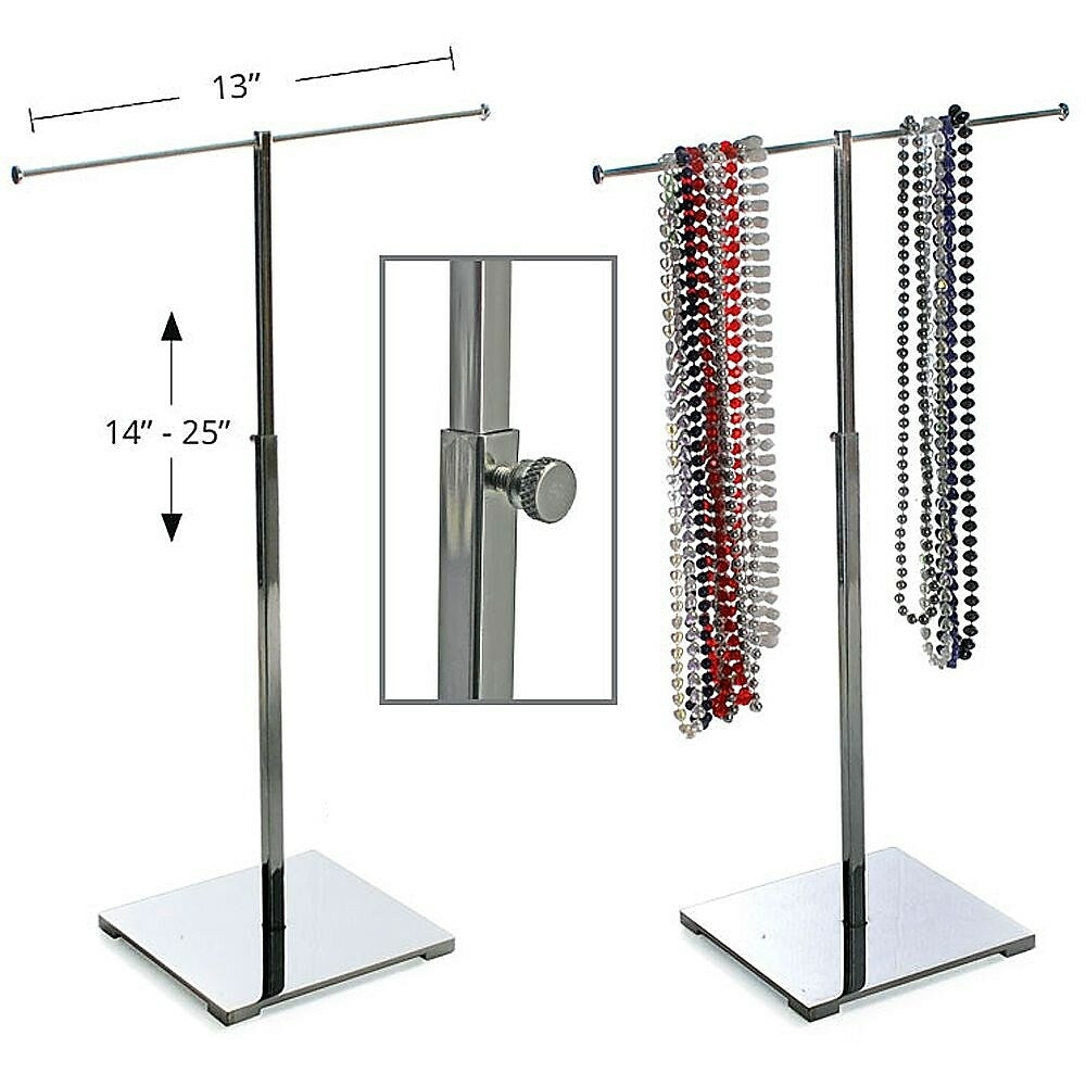 Image of Azar Displays Single Pole Necklace Display, Chrome (300651)