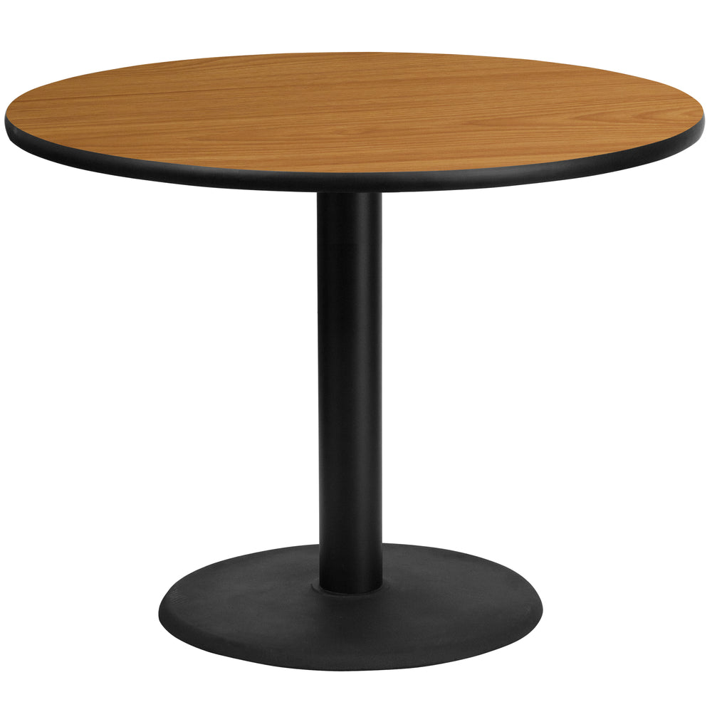 Image of Flash Furniture 42" Round Natural Laminate Table Top with 24" Round Table Height Base