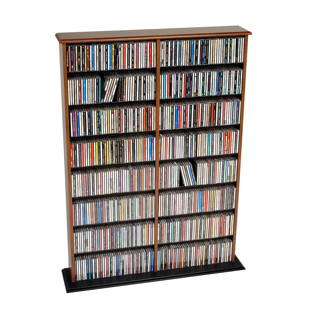 Image of Prepac Double Width Wall Storage - Cherry and Black
