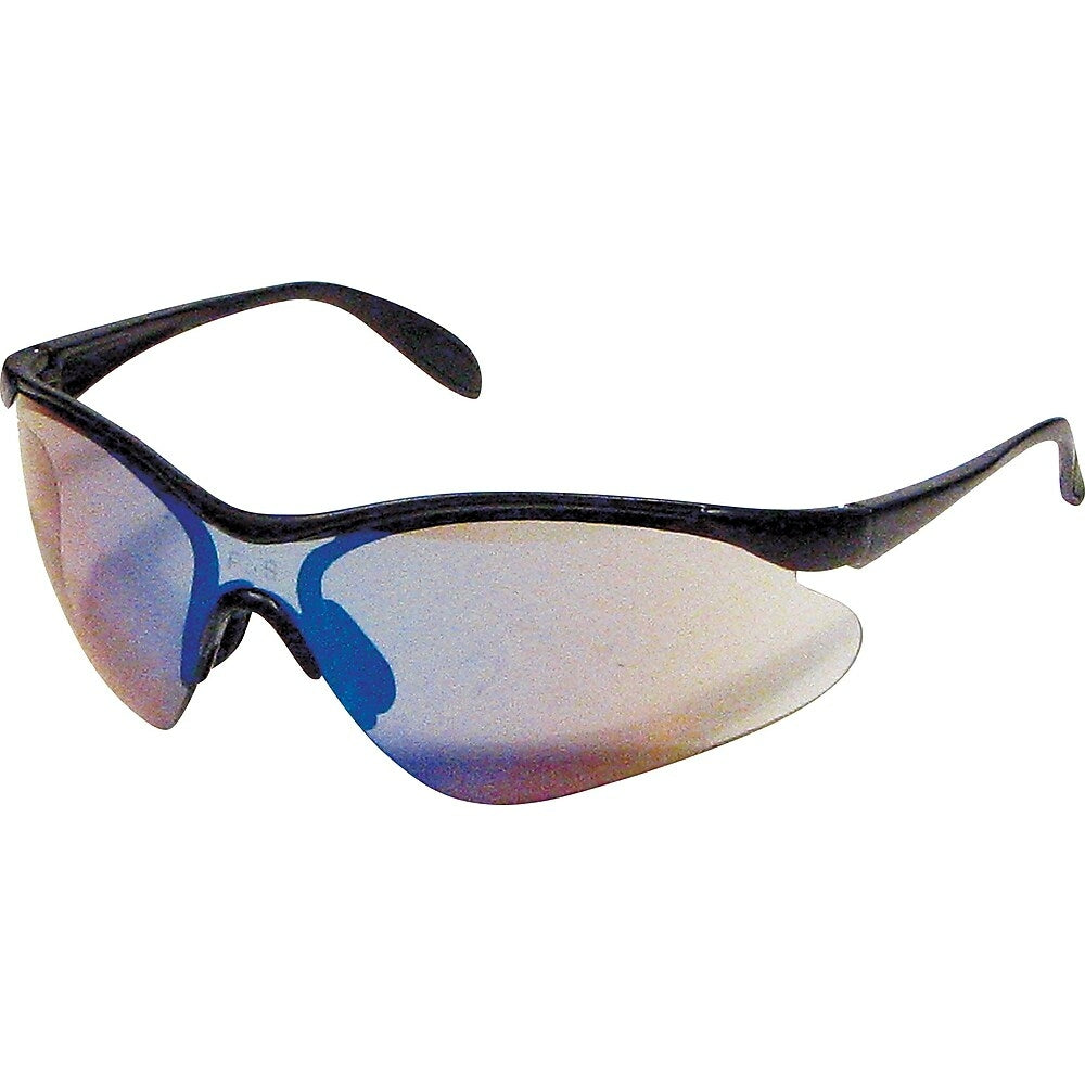 Image of Miranda Safety Glasses Series Eyewear Black Frame with Paddle Temples - Blue Mirror Lens - 12 Pack