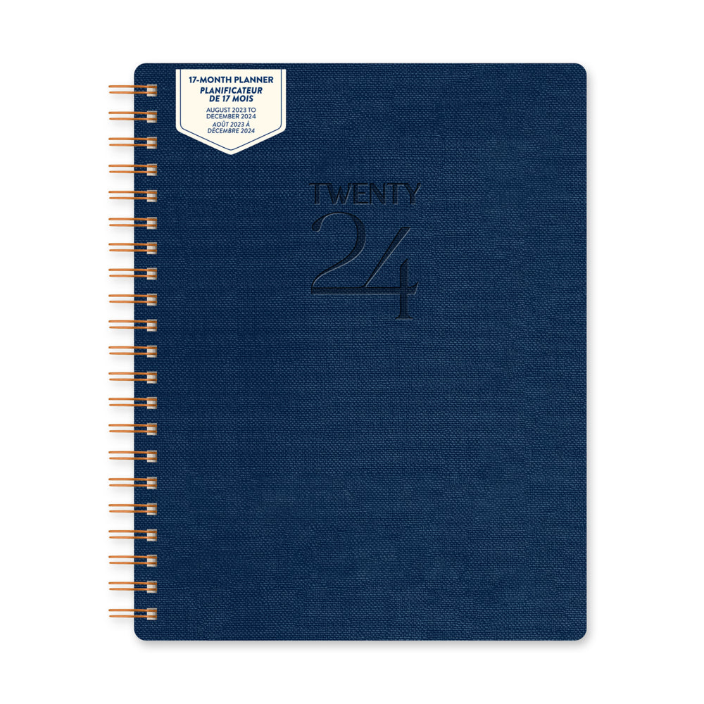 Image of Orange Circle Studio 2023-2024 Oxford Blue Baxter Planner - 11" x 8.50" - Blue