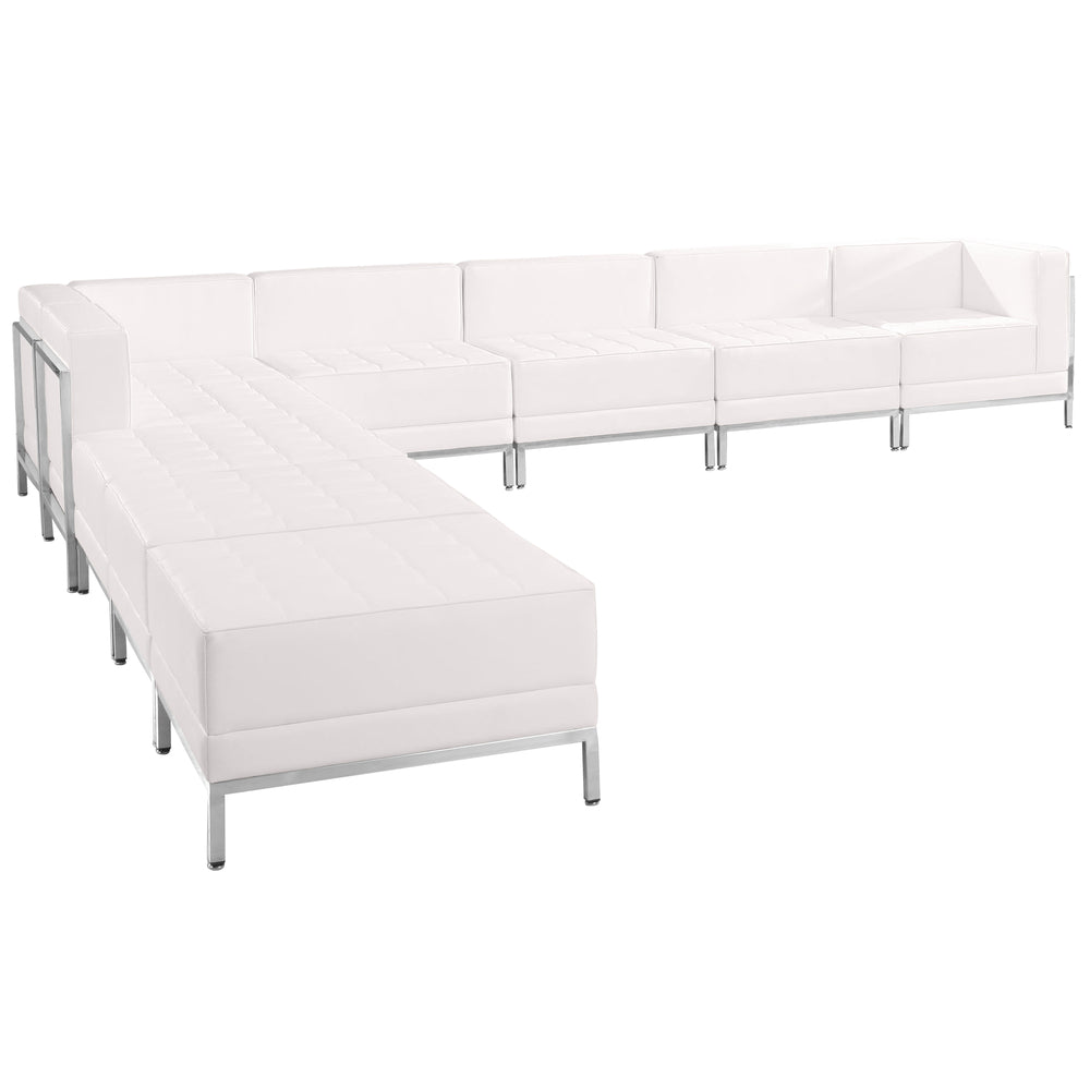 Image of Flash Furniture HERCULES Imagination Series Melrose LeatherSoft Sectional Configuration - 9 Pieces - White