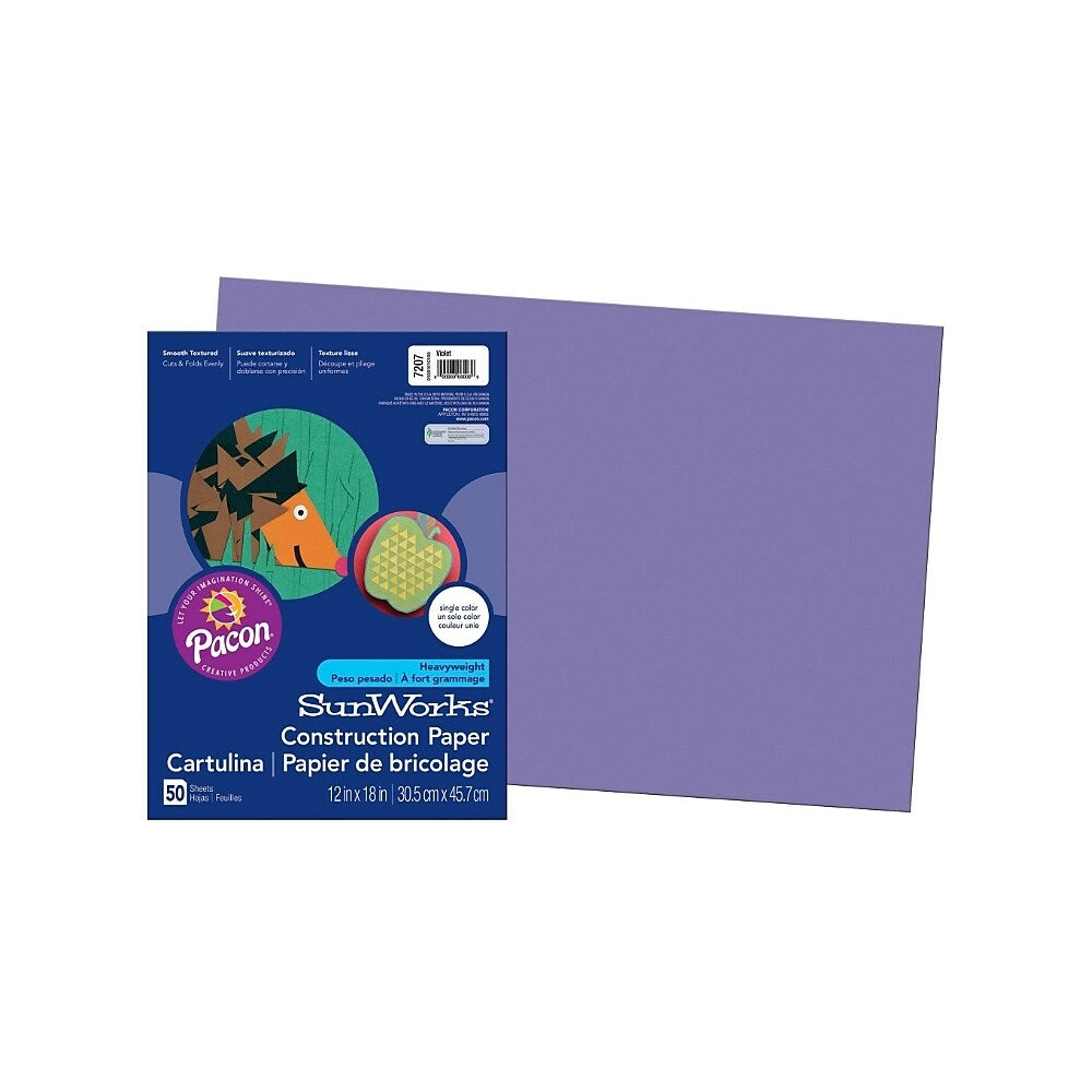 Image of Pacon Construction Paper - 12" x 18" - Violet - 50 Sheets (7207), Purple