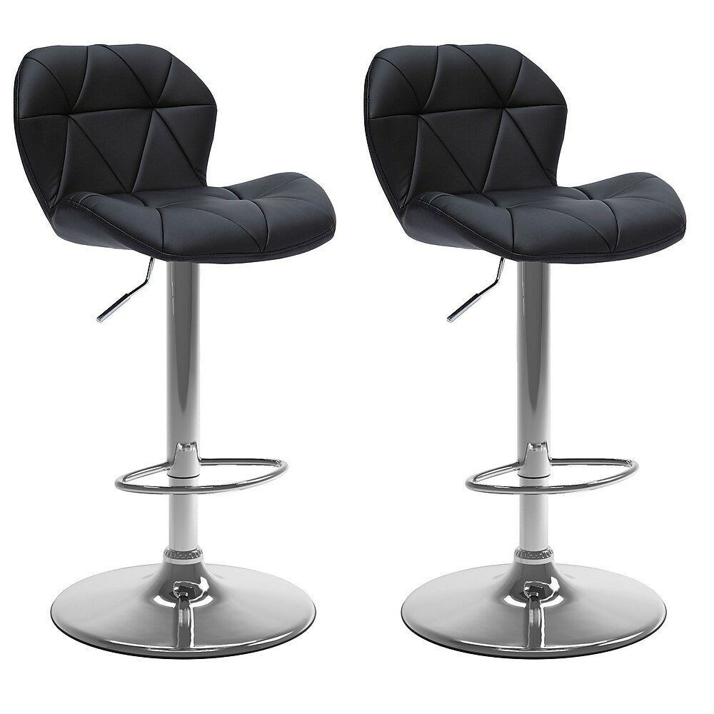 Corliving 25 34 Seat Height Adjustable Barstool In Black Bonded Leather