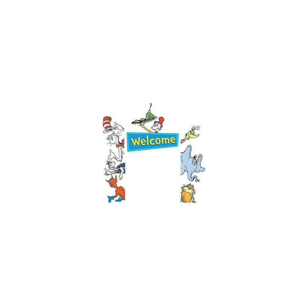 Image of Eureka 24" x 17" Die cut Cat In The Hat Go-Around Welcome Accents Multicolour, 3 Pack (EU-842660)