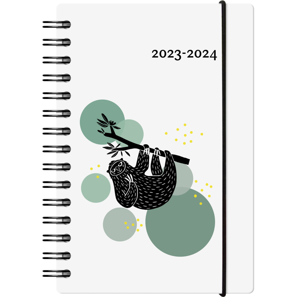 Image of W. Maxwell 2023-24 Baro Daily Academic Planner - Sloth - 5.25" W x 8" H - Bilingual, Multicolour