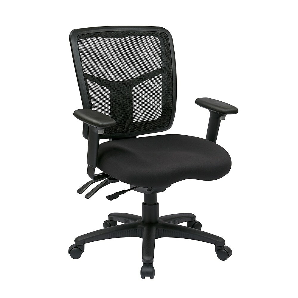 Image of Pro-Line ProGrid Back Managers Chair with Adjustable Arms and Ratchet Back, Black