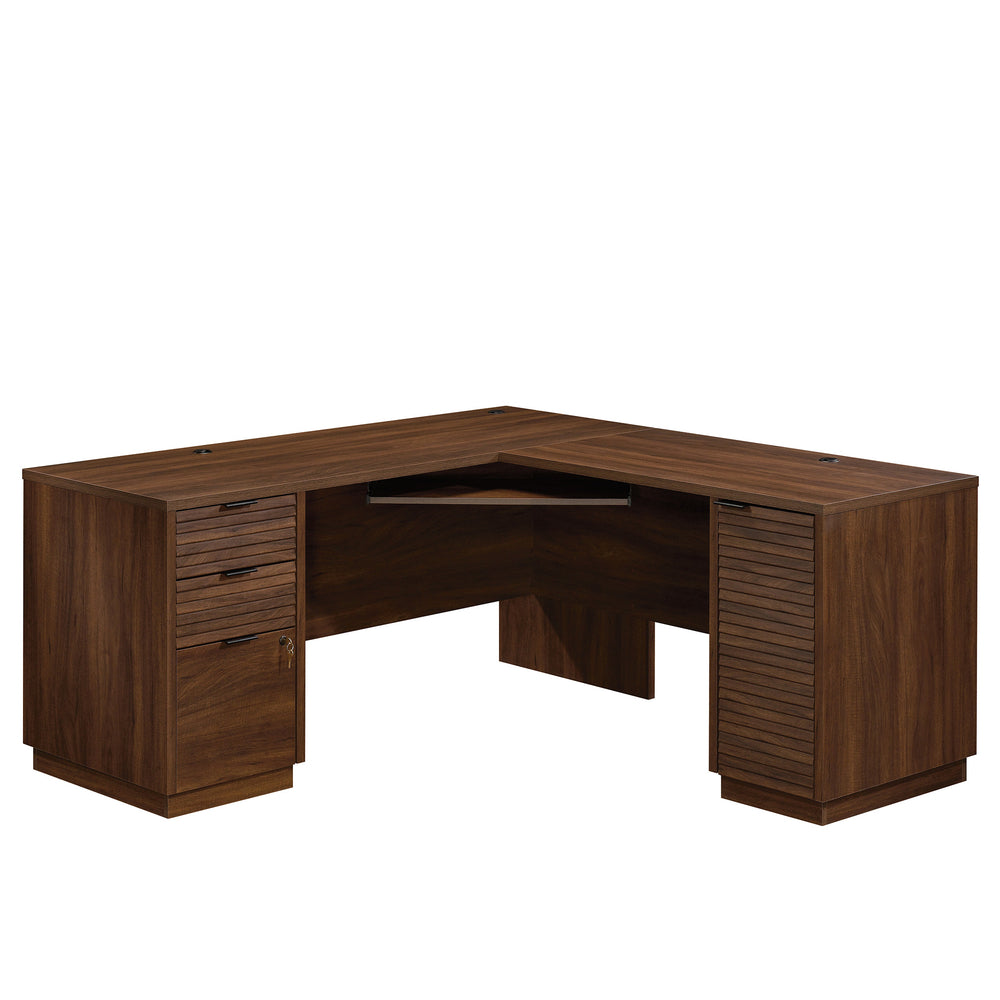 Image of Sauder Englewood L-Shaped Desk - Spiced Mahogany (426914)