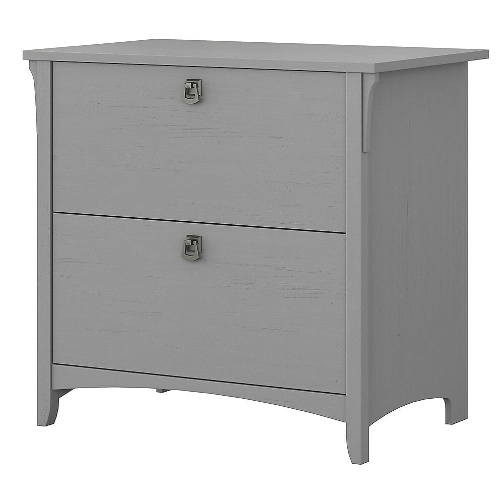 Image of Bush Furniture Salinas Lateral File Cabinet, Cape Cod Grey (SAF132CG-03), Grey_Silver