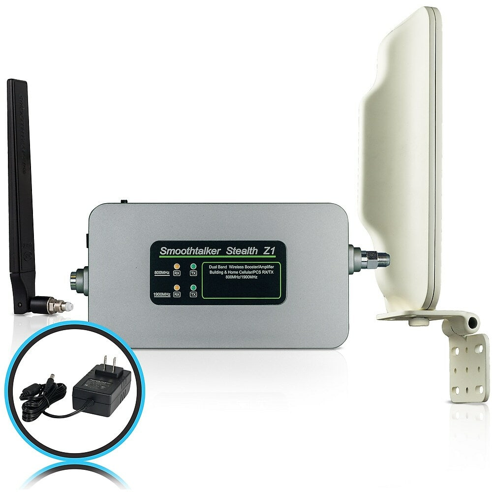 Image of Smoothtalker Stealth Z1-70dB High Power Cell Phone Signal Booster Kit, Covers up to 10000 sq. ft