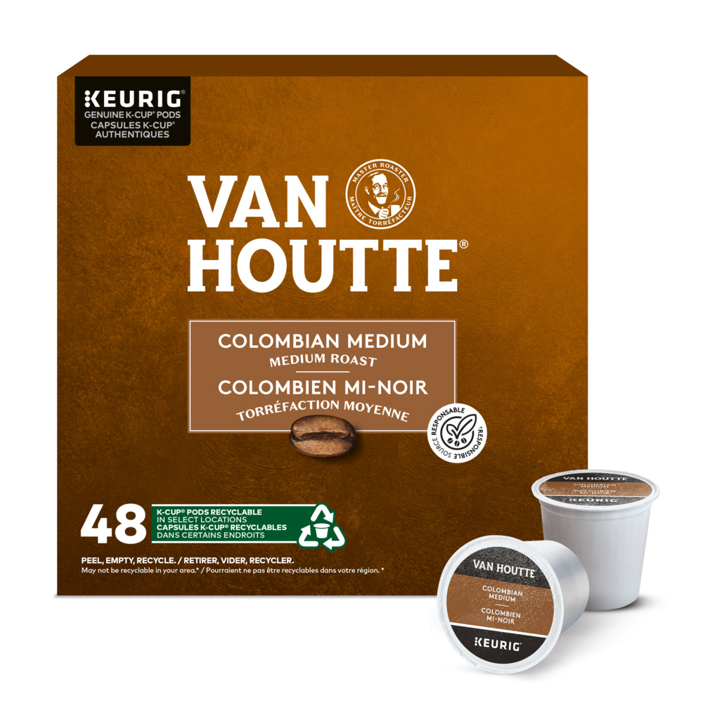 Image of Van Houtte Colombian Medium - Medium Roast - K-Cup Coffee Pods - 48 Pack
