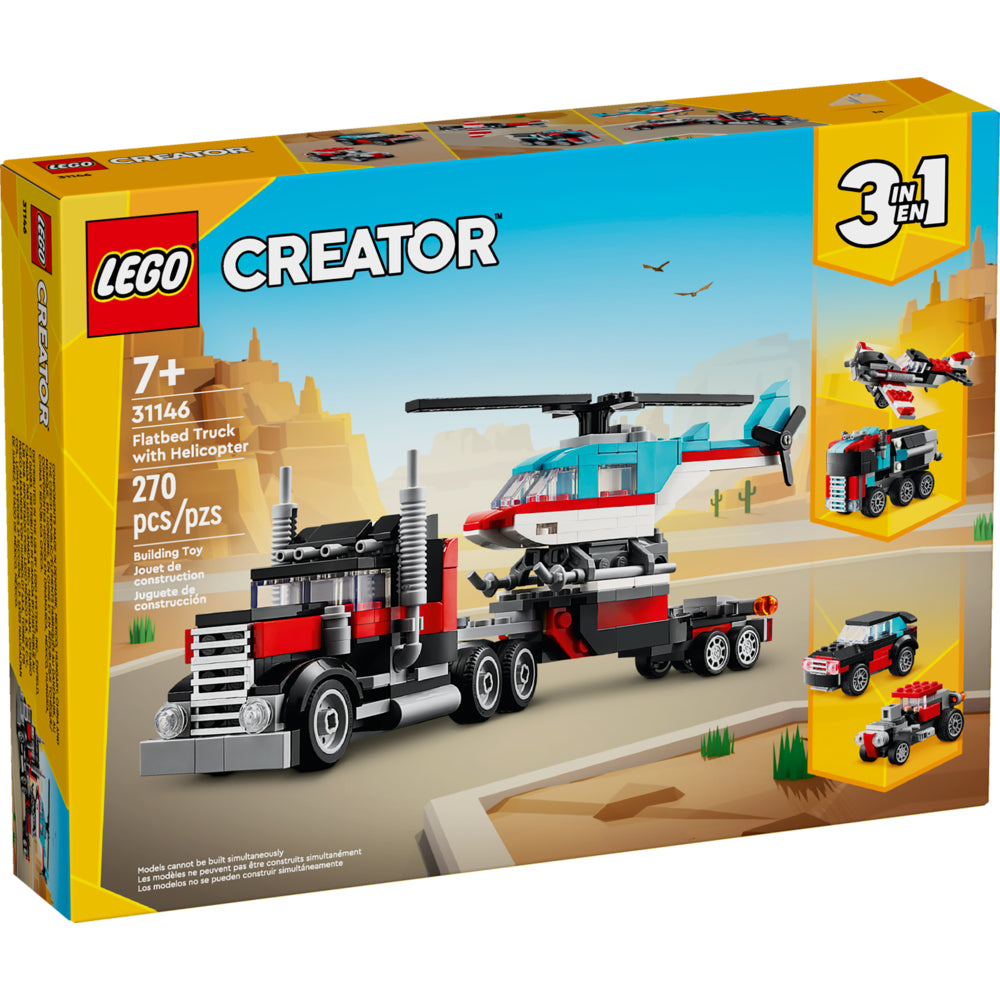 Image of LEGO Creator Flatbed Truck with Helicopter - 270 Pieces