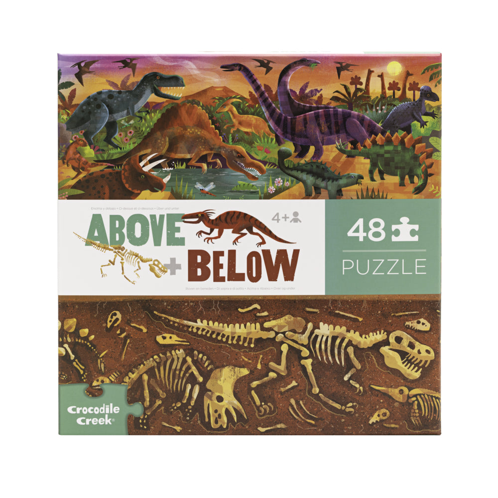 Image of Crocodile Creek Above & Below Dinosaur World Puzzle - 48 Pieces, Multicolour