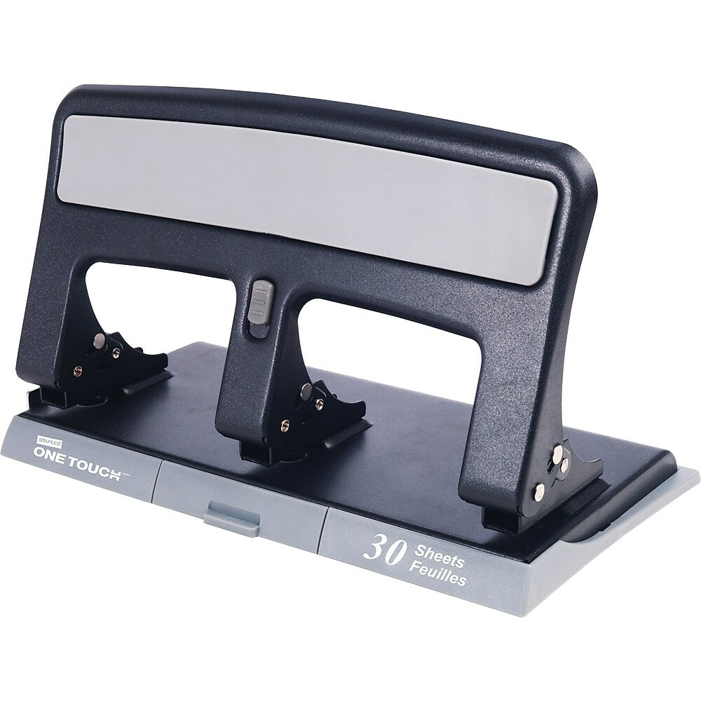 Image of Staples One-Touch 3-Hole Punch - 30-Sheet Capacity