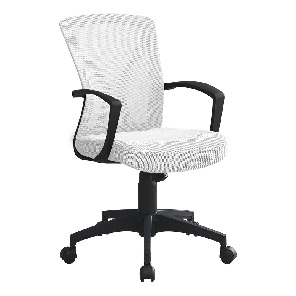 Image of Monarch Specialties - 7341 Office Chair - Swivel - Ergonomic - Armrests - Computer Desk - Work - Metal - White