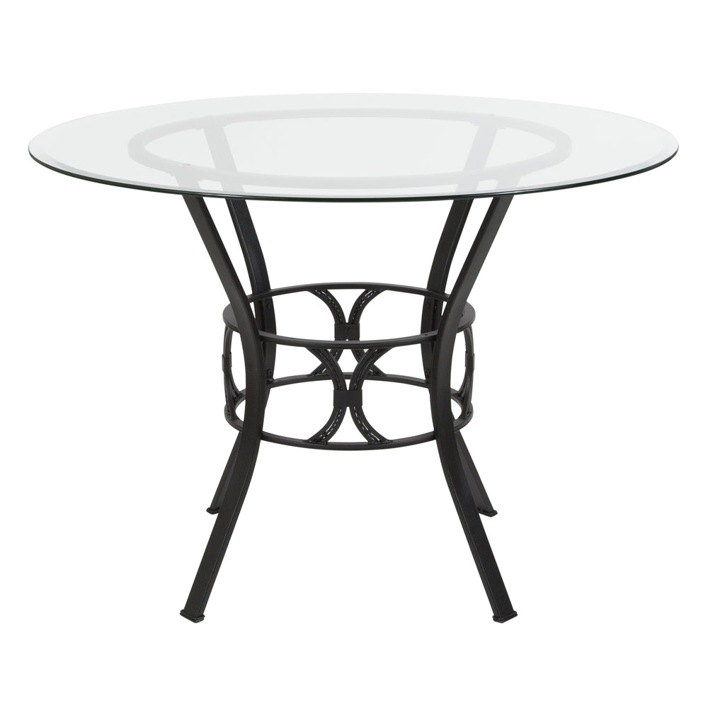 Image of Flash Furniture Carlisle 42" Round Glass Dining Table with Black Metal Frame