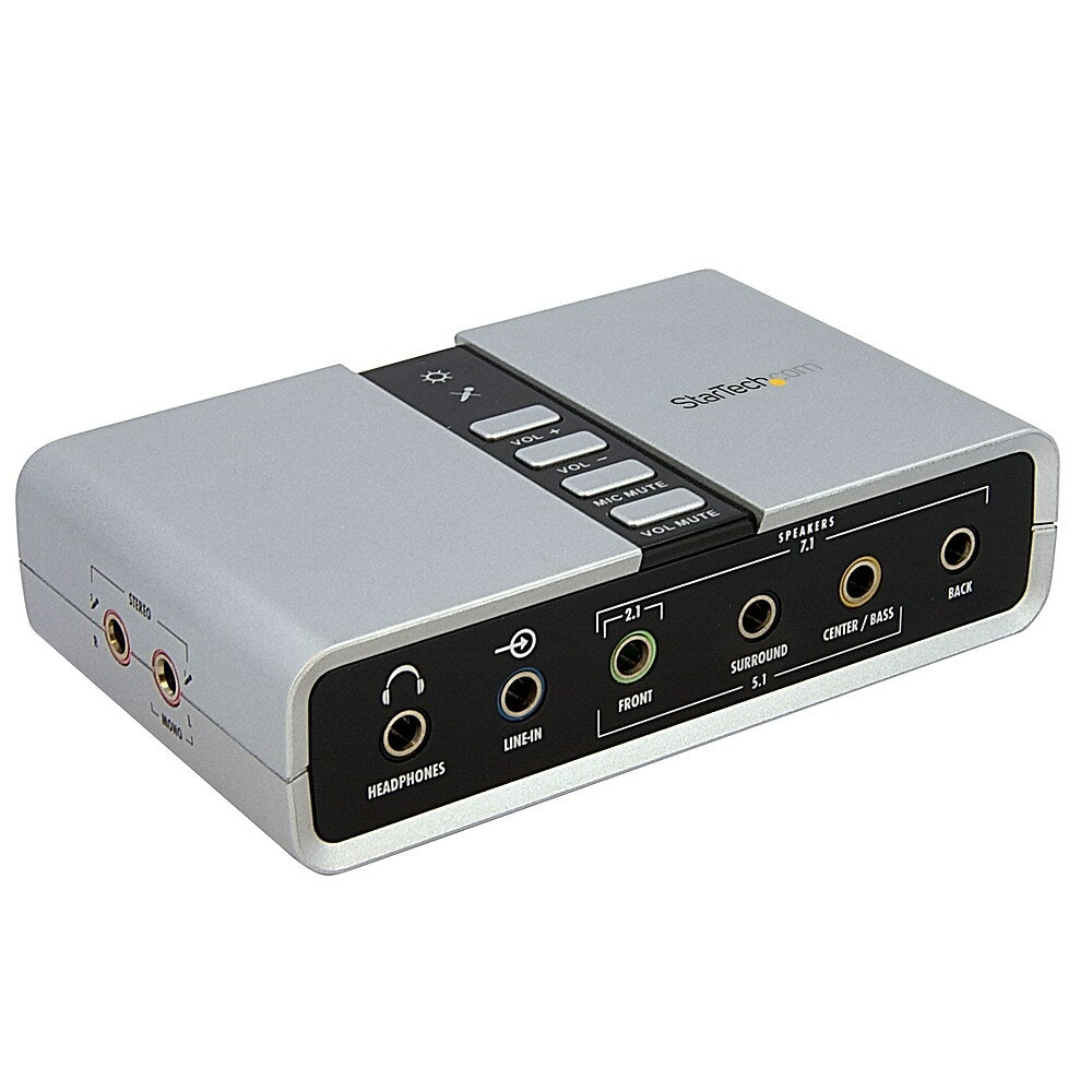 Image of StarTech 7.1 USB Audio Adapter External Sound Card with SPDIF Digital Audio