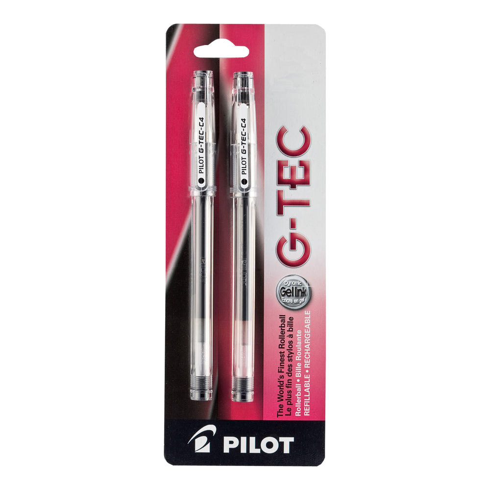Image of Pilot G-Tec Gel Pens, 0.4mm, Black, 2 Pack