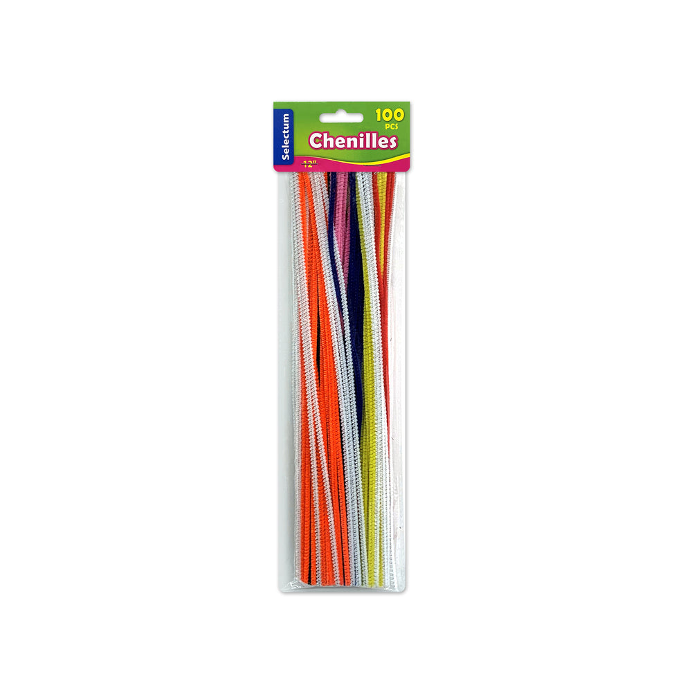 Image of Selectum Pipe Cleaners - Assorted Colours - 12" - 100 Pack