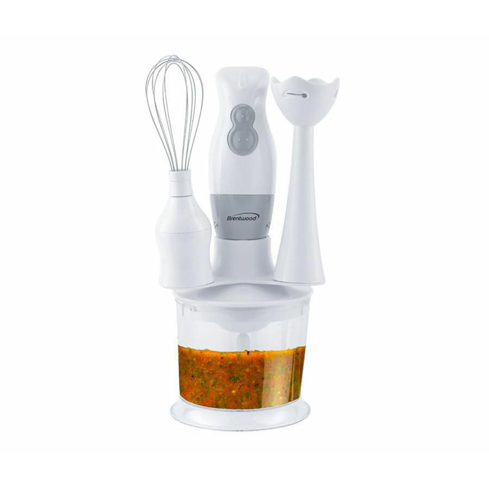 Image of Brentwood Hand Blender & Food Processor with Balloon Whisk - White