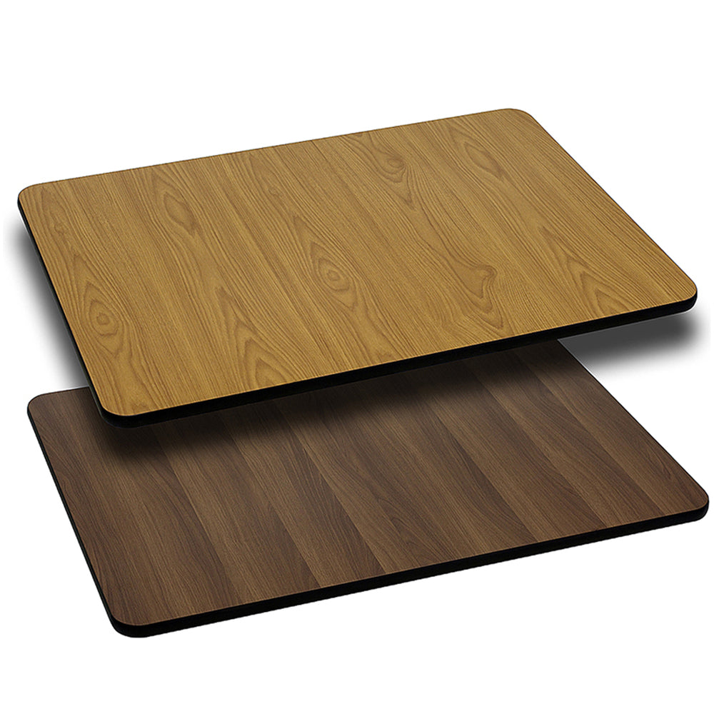 Image of Flash Furniture 24" x 42" Rectangular Table Top with Natural or Walnut Reversible Laminate Top, Brown