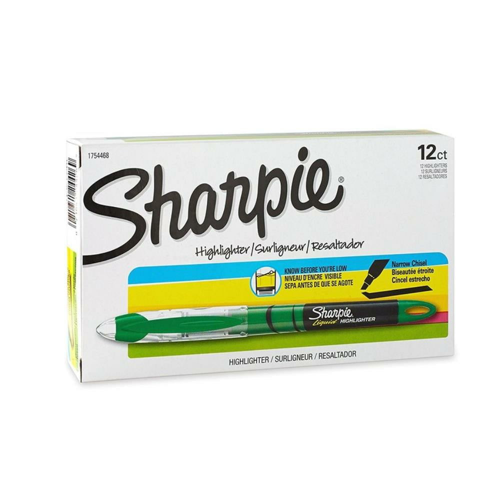 Image of Sharpie Liquid Chisel Tip Pen-Style Highlighters - Green - 12 Pack