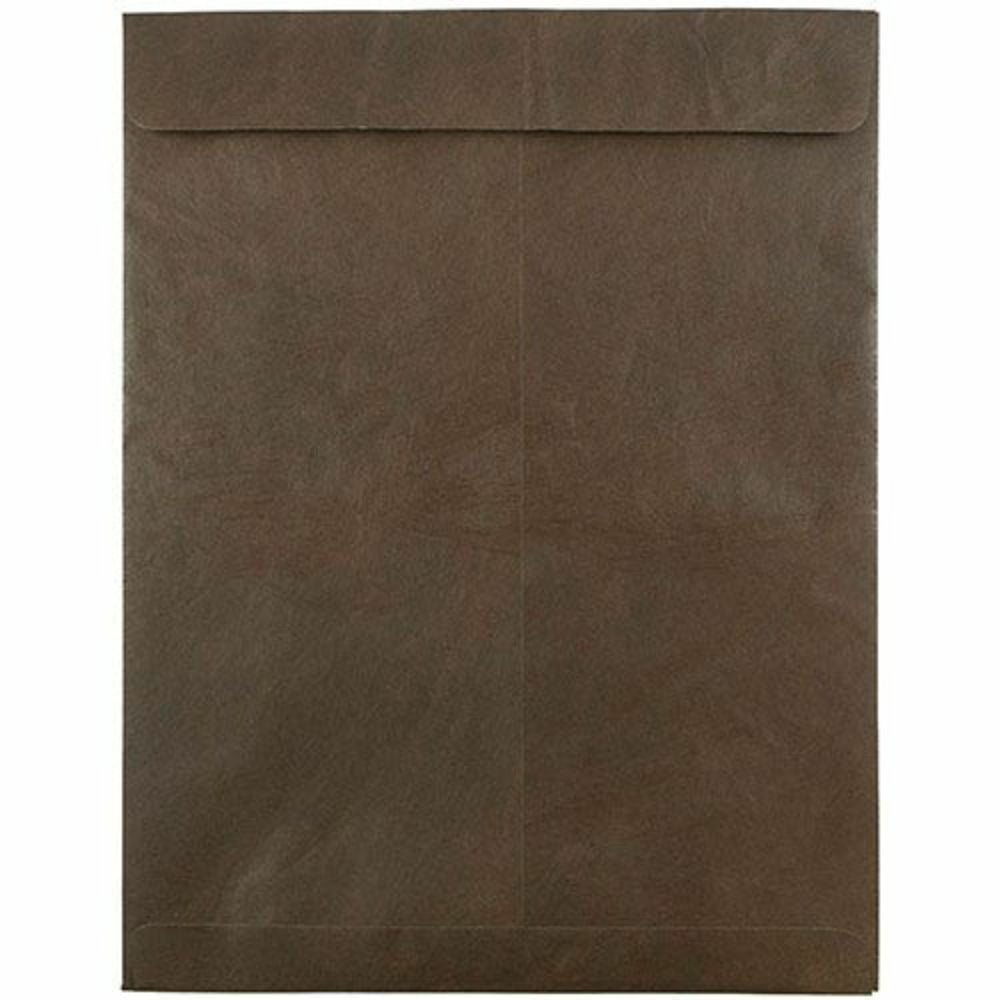 Image of JAM Paper 10" x 13" Tyvek Envelopes - Catalog Open End with Self Adhesive Closure - Chocolate Brown - 25 Pack