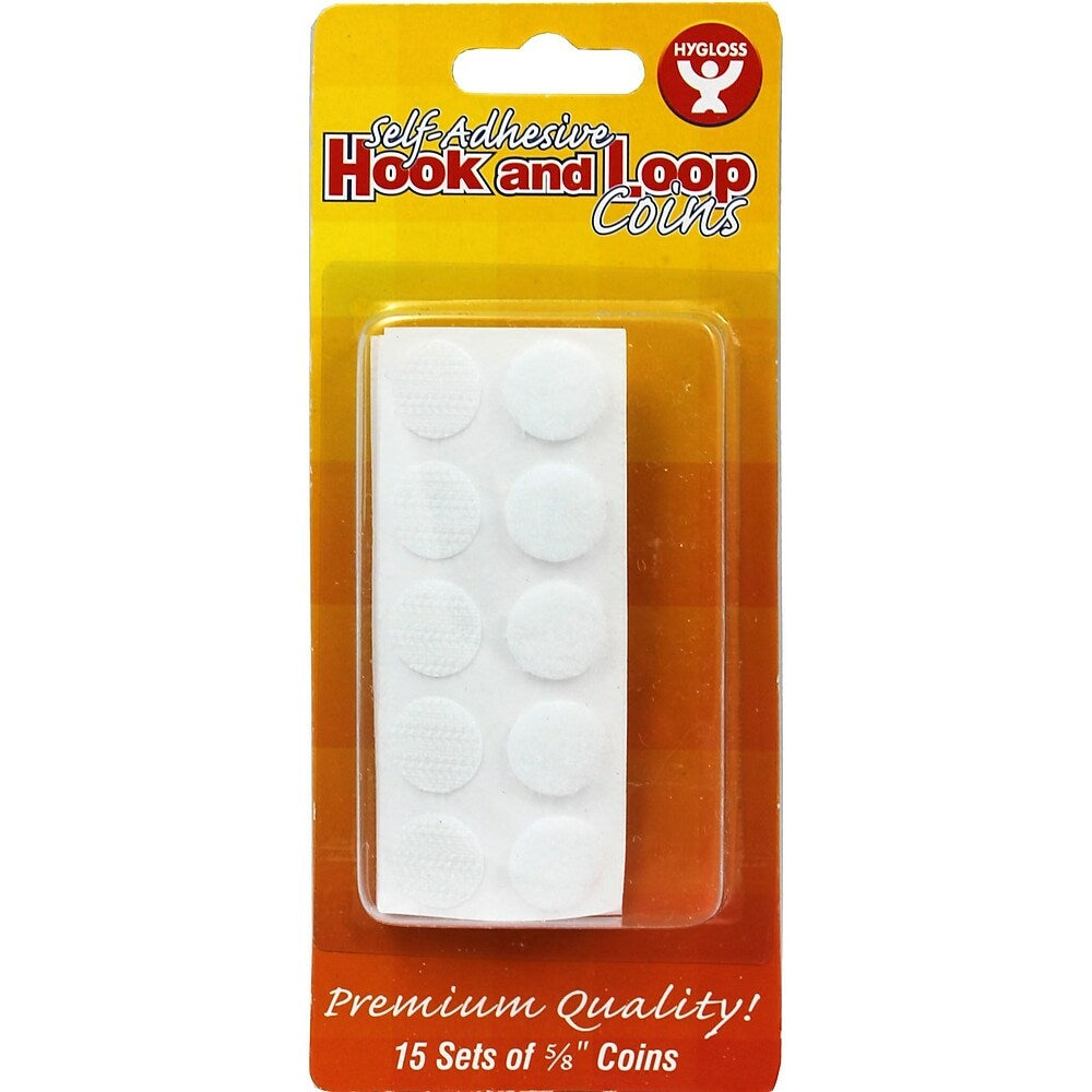 Image of Hygloss Hook and Loop Fastener Coins, 5/8", 90 Pack, 15 Pack