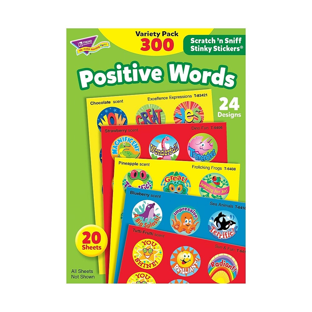 Image of TREND enterprises Inc. Positive Words Stinky Stickers - 300 Pack