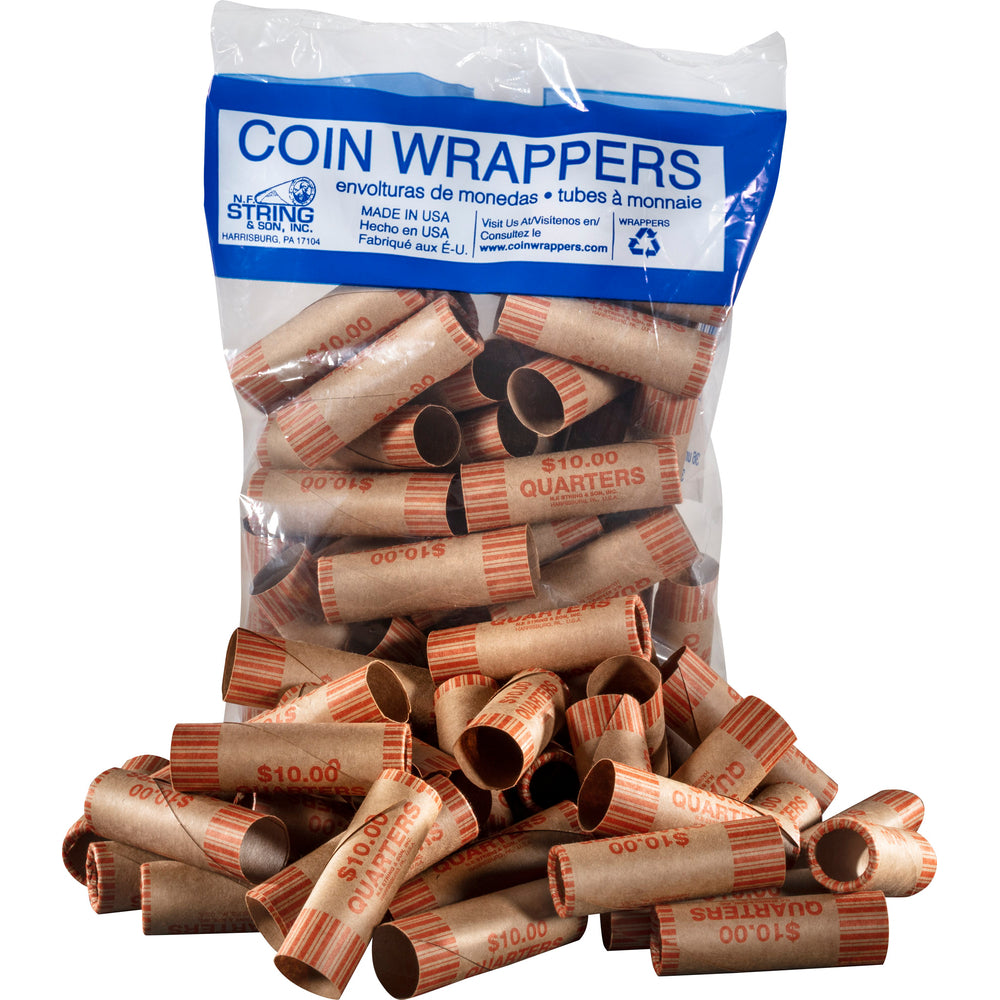 Image of Paper Coin Tube, Quarters, 36 Pack