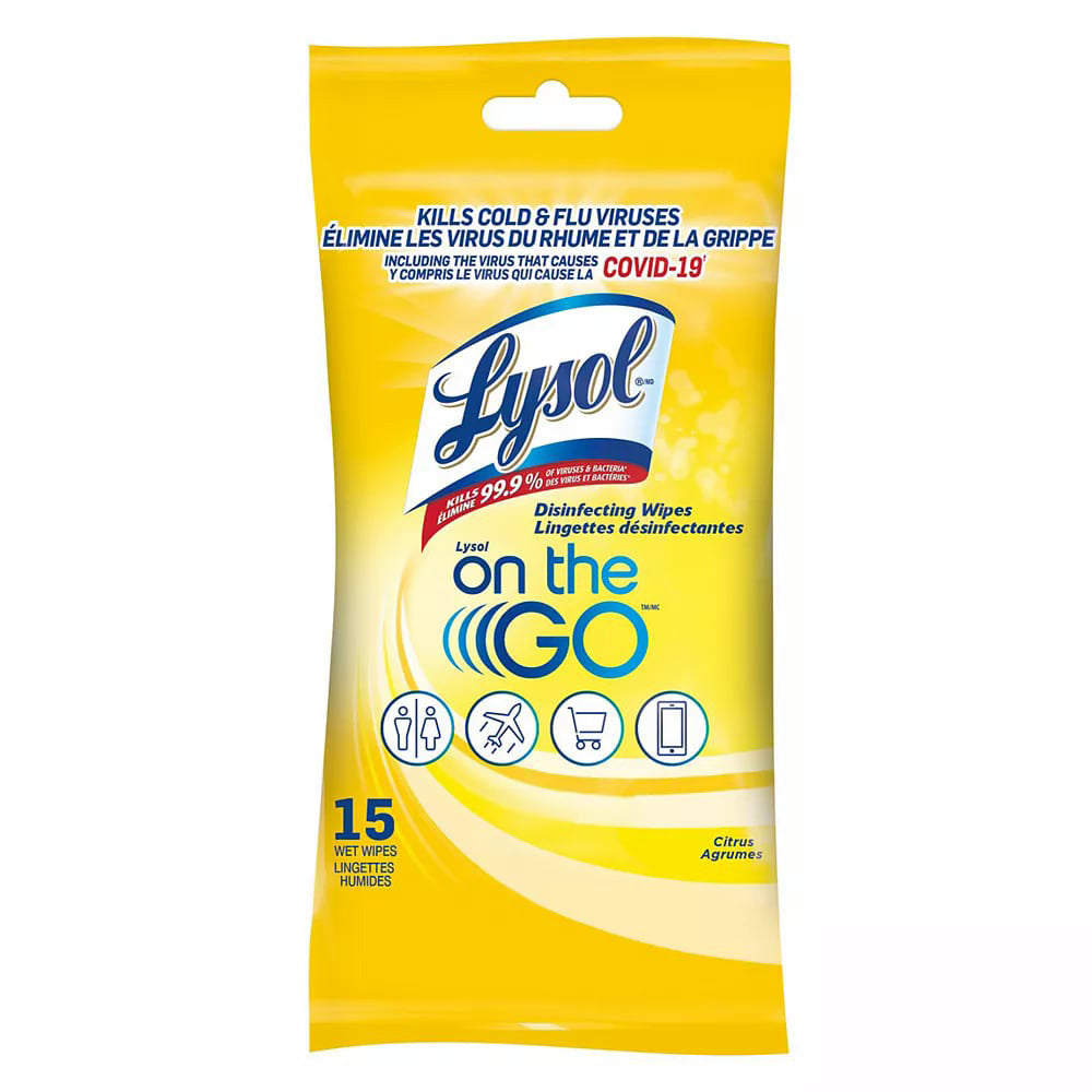 Image of Lysol On-The-Go Disinfecting Wipes - 15 Wipes