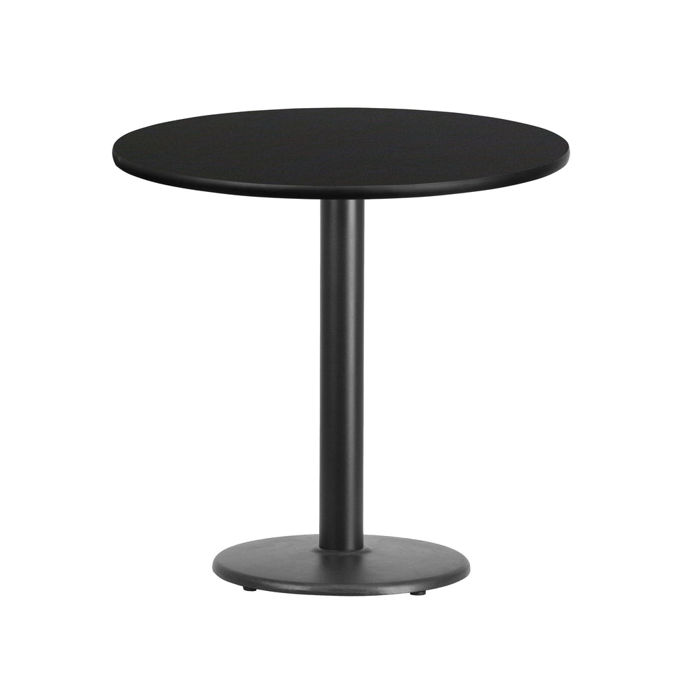 Image of Flash Furniture 30" Round Black Laminate Table Top with 18" Round Table Height Base