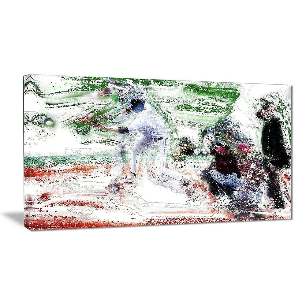 Image of Designart Baseball Bases Loaded Canvas Art Print, (PT2573-32-16)