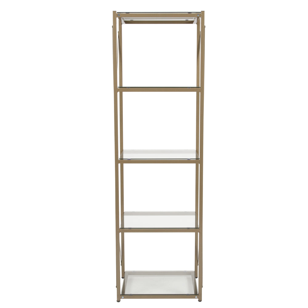 Image of Flash Furniture Mar Vista Collection Glass Storage Shelf with Matte Gold Frame