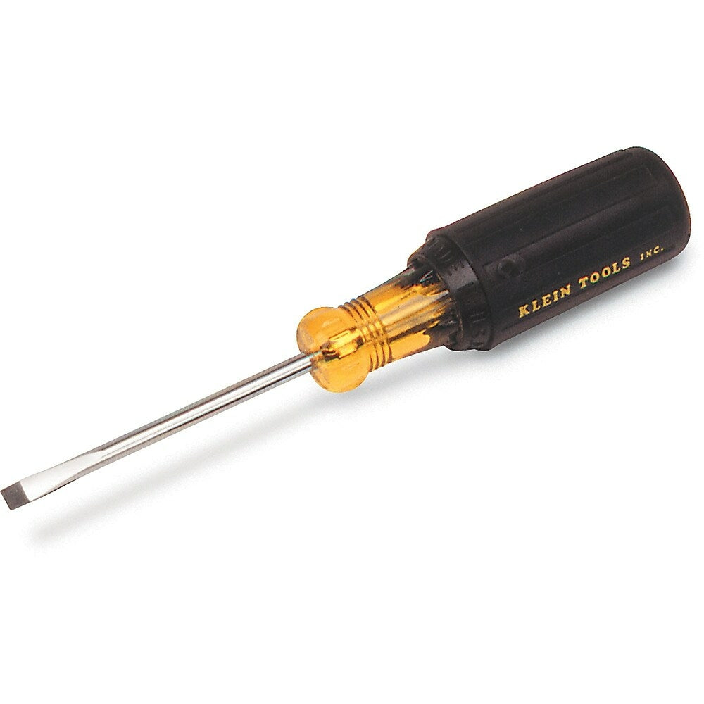 Image of Klein Tools Klein Cushion-Grip Screwdrivers-Round Shank, Slot Cabinet Tip - 5 Pack