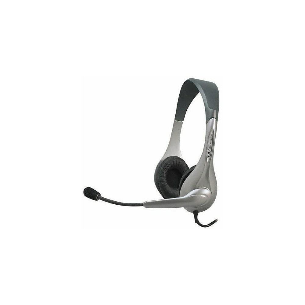 Image of Cyber Acoustics Speech Recognition Stereo Headset And Boom Mic, Grey_Silver