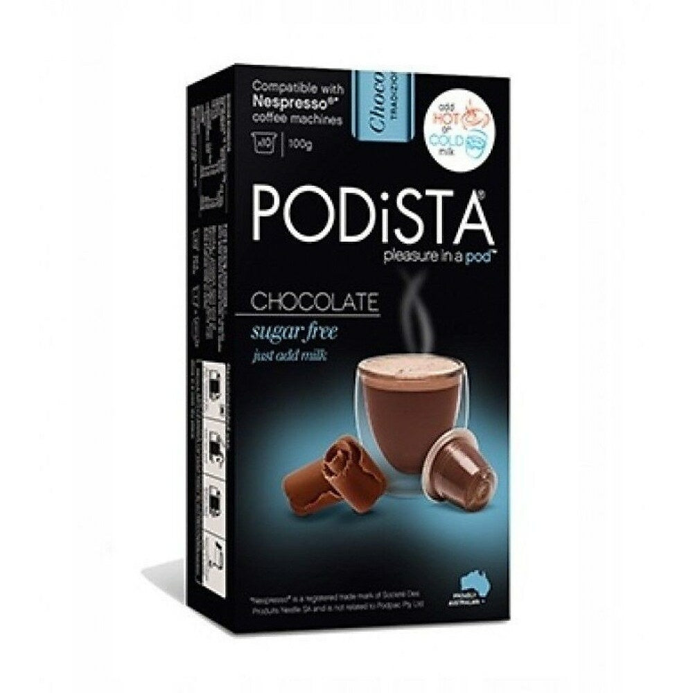 Image of PODiSTA Chocolate Sugar Free Nespresso Original Line Capsules - 60 Pack